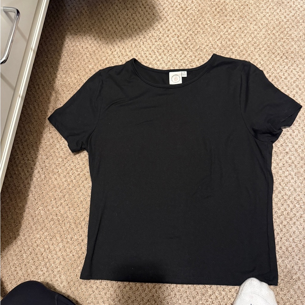 Elegant Black Short Sleeve Women's Tee